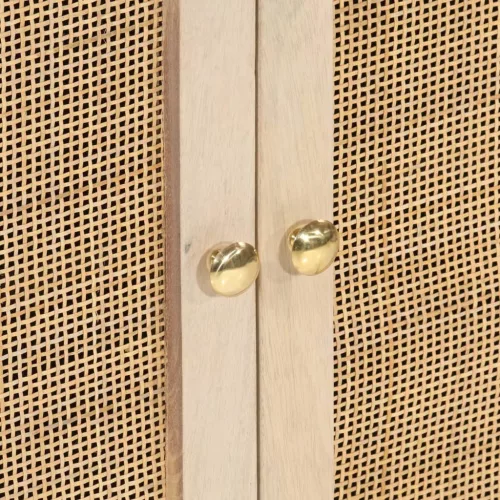  fekete tömör mangófa és vas tálalószekrény 55 x 30 x 76 cm