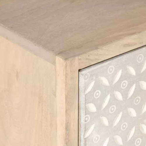  tömör mangófa és vas éjjeliszekrény 40 x 30 x 50 cm