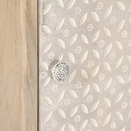  tömör mangófa és vas éjjeliszekrény 40 x 30 x 50 cm