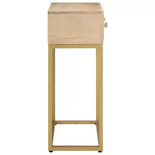  tömör mangófa és vas tálalóasztal 90 x 30 x 76 cm