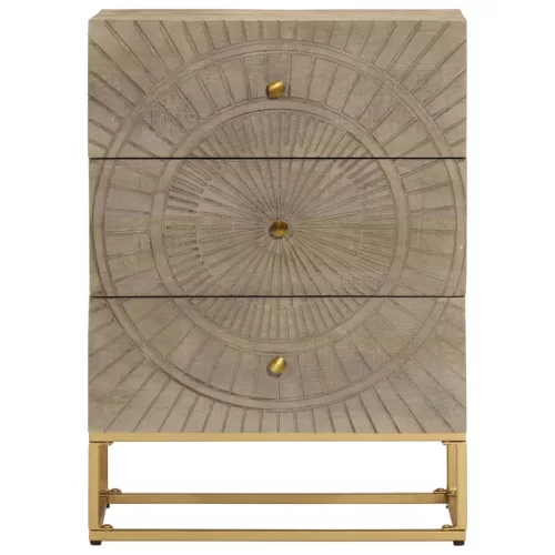  tömör mangófa és vas komód 55 x 30 x 76 cm