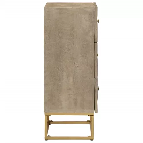  tömör mangófa és vas komód 55 x 30 x 76 cm