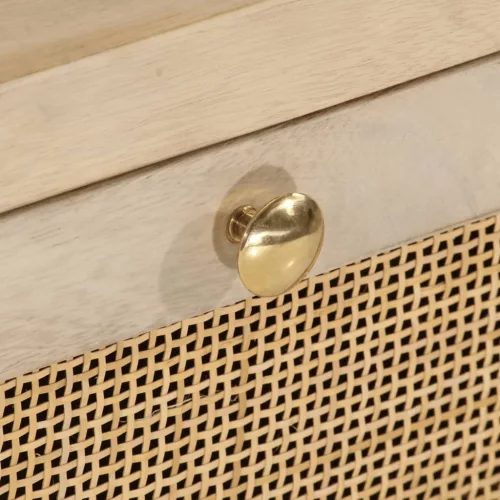  tömör mangófa és vas éjjeliszekrény 40 x 30 x 50 cm