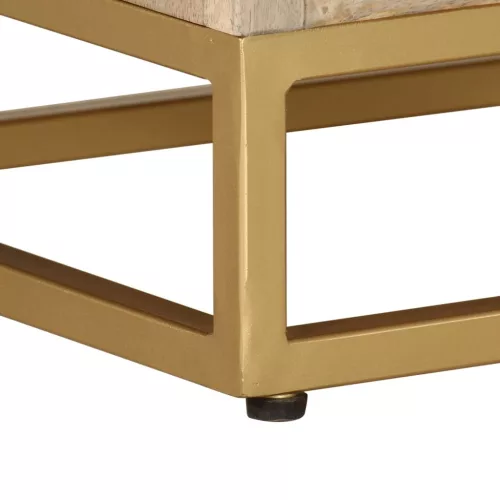  tömör mangófa és vas TV-szekrény 110 x 30 x 40 cm