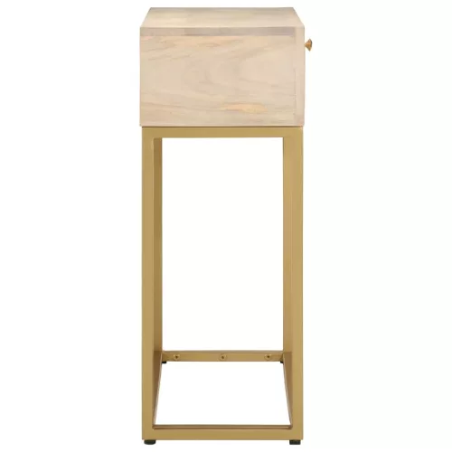  tömör mangófa és vas tálalóasztal 90 x 30 x 76 cm