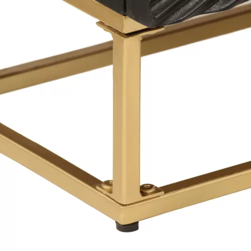  fekete tömör mangófa és vas komód 55 x 30 x 76 cm