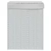  fehér polyrattan szennyeskosár fedéllel 46x33x60 cm