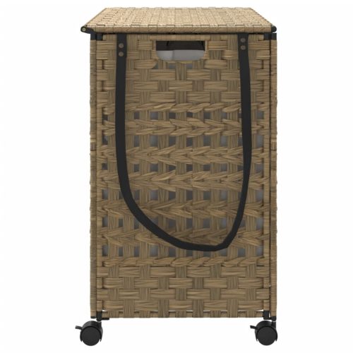  rattan szennyeskosár kerekekkel 66x35x60 cm