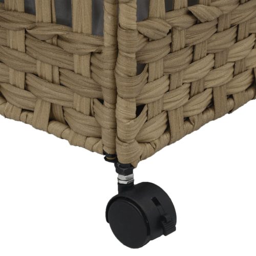  rattan szennyeskosár kerekekkel 66x35x60 cm