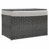  szürke polyrattan szennyeskosár fedéllel 55,5 x 35 x 34 cm