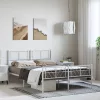  fehér fém ágykeret fej- és lábtámlával 150x200 cm