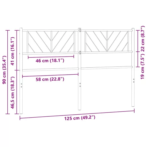  fehér fém csere fejtámla 120 cm