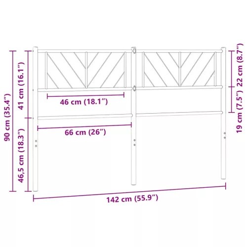  fehér fém csere fejtámla 135 cm