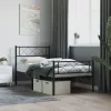  fekete fém ágykeret fej- és lábtámlával 75 x 190 cm