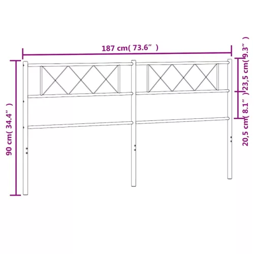  fekete fém csere fejtámla 180 cm