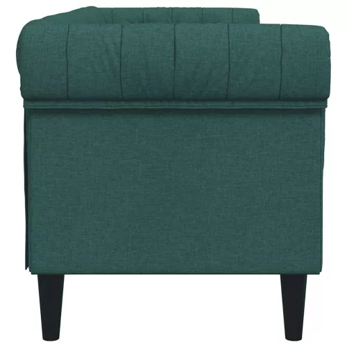  sötétzöld 3 személyes szövet Chesterfield kanapé