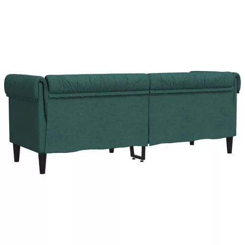  sötétzöld 3 személyes szövet Chesterfield kanapé
