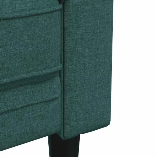  sötétzöld 3 személyes szövet Chesterfield kanapé