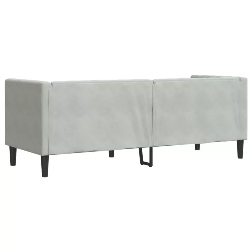  3 személyes világoszöld bársony Chesterfield kanapé párnákkal