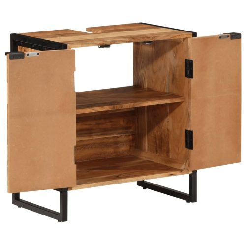  tömör akácfa fürdőszobaszekrény 55 x 35 x 60 cm