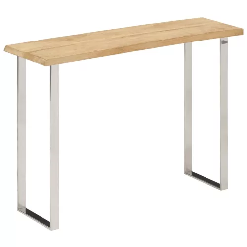  tömör mangófa konzolasztal természetes éllel 105 x 33 x 76 cm