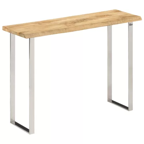  tömör mangófa konzolasztal természetes éllel 105 x 33 x 76 cm