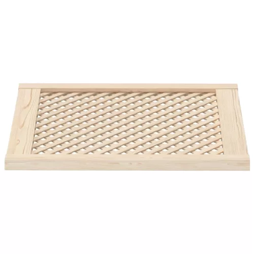  2 db tömör fenyőfa rácsos szekrényajtó 59,5x69 cm