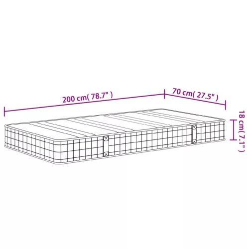  közepes Bonnell rugós matrac 70x200 cm