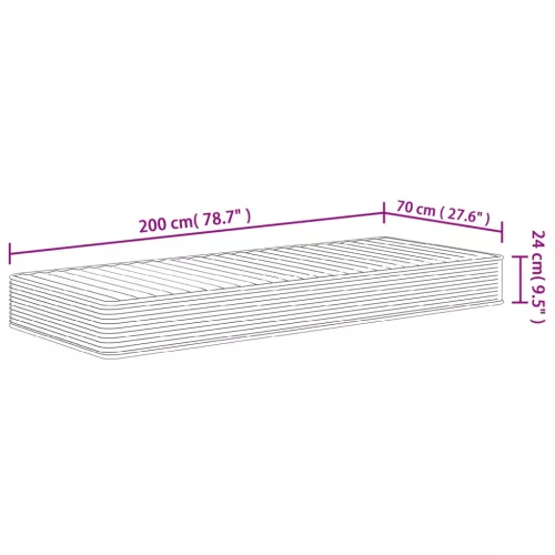  közepesen puha habmatrac 70x200 cm