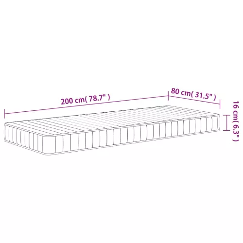  közepesen puha habmatrac 80x200 cm