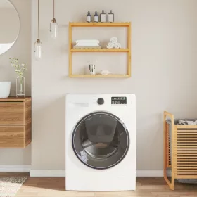    bambusz 3 szintes falra szerelhető fürdőszobapolc 60x15x54 cm