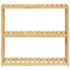  bambusz 3 szintes falra szerelhető fürdőszobapolc 60x15x54 cm