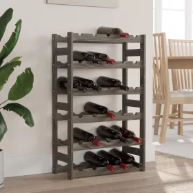  szürke tömör fenyőfa bortartó 30 palackhoz