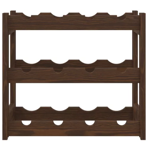  barna tömör fenyőfa bortartó 12 palackhoz