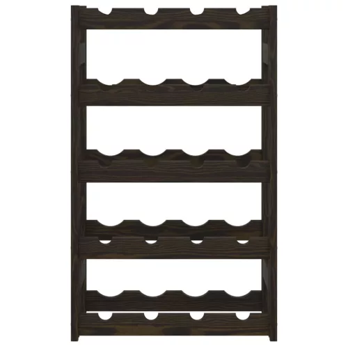  fekete tömör fenyőfa bortartó 20 palackhoz