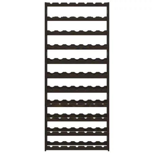  fekete tömör fenyőfa bortartó 77 palackhoz