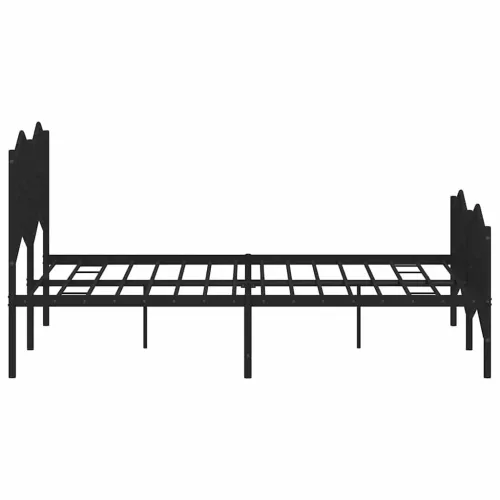  fekete fém ágykeret fej- és lábtámlával 135 x 190 cm