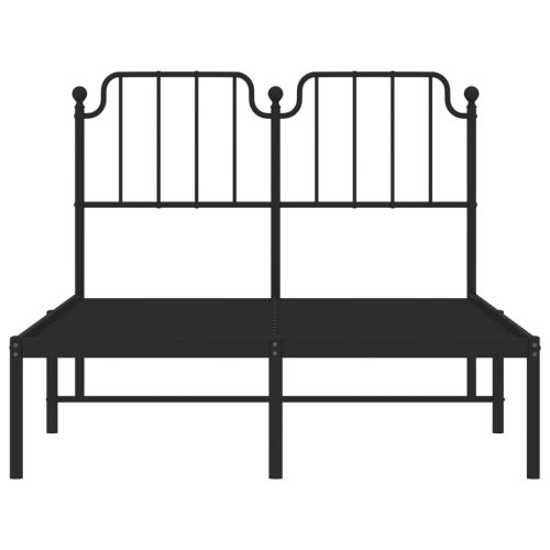  fekete fém ágykeret fejtámlával 120 x 200 cm
