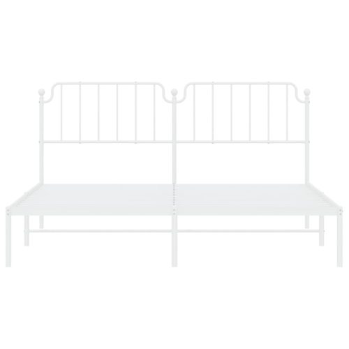  fehér fém ágykeret fejtámlával 160 x 200 cm