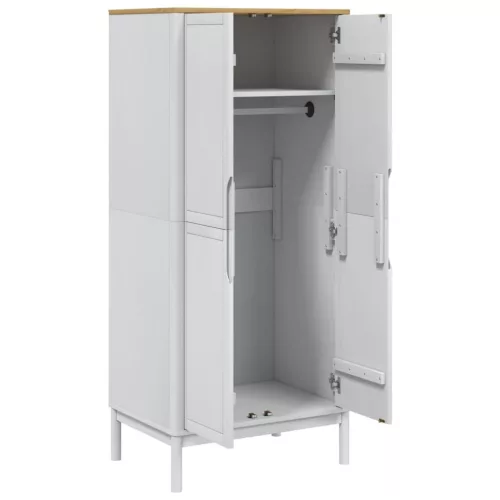  FLORO fehér tömör fenyőfa szekrény 77 x 53 x 171 cm