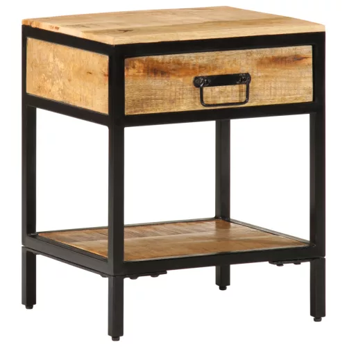  Éjjeli Szekrény 40x35x50 cm Tömör Fa Durva Mangó