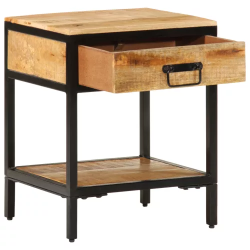  Éjjeli Szekrény 40x35x50 cm Tömör Fa Durva Mangó