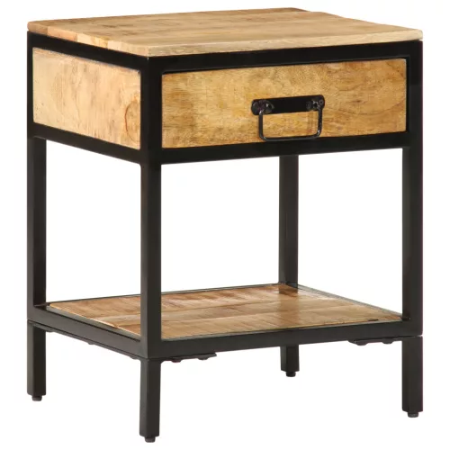  Éjjeli Szekrény 40x35x50 cm Tömör Fa Durva Mangó