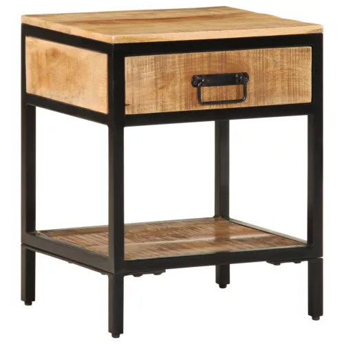  Éjjeli Szekrény 40x35x50 cm Tömör Fa Durva Mangó