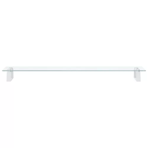  fehér edzett üveg és fém monitorállvány 100 x 20 x 8 cm