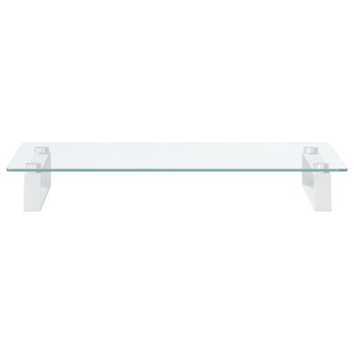  fehér edzett üveg és fém monitorállvány 60 x 35 x 8 cm