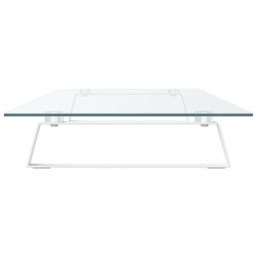  fehér edzett üveg és fém monitorállvány 100 x 35 x 8 cm