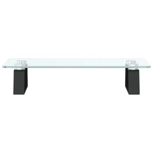  fekete edzett üveg és fém monitorállvány 40 x 20 x 8 cm