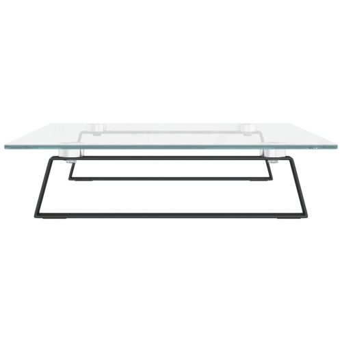  fekete edzett üveg és fém monitorállvány 60 x 35 x 8 cm