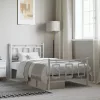  fehér fém ágykeret fej- és lábtámlával 90x200 cm